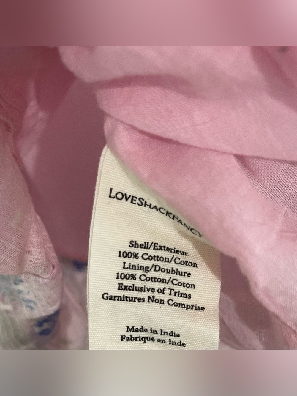 LoveShackFancy Lai Mini Dress Pink Floral Smocked Cotton Puff Sleeve S - Picture 9 of 10